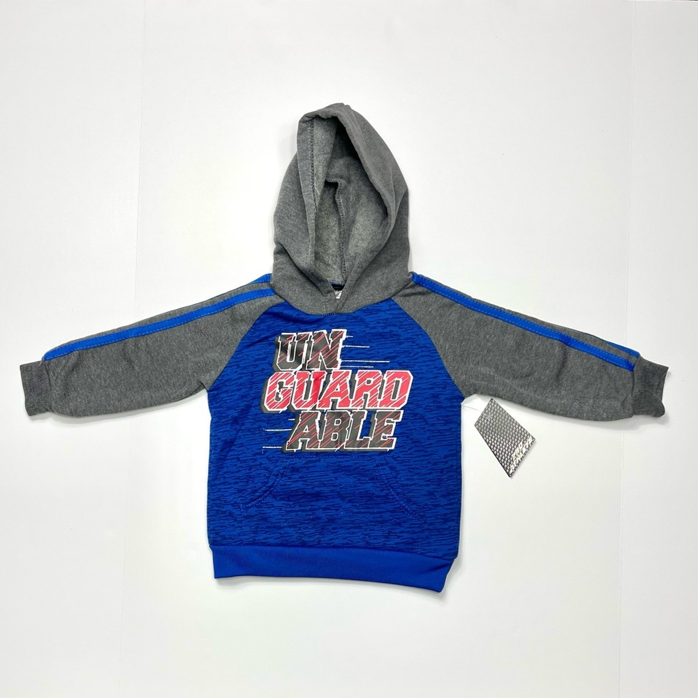 NWT Pro Athlete Boys Unguardable Fleece Long Sleeve Blue/Grey Hoodie Pullover 3T